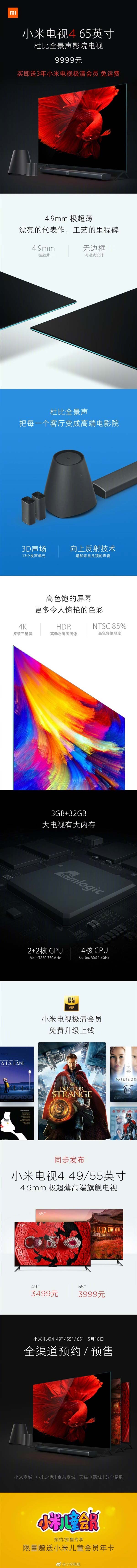 小米電視4值得買嗎？一圖看懂小米電視4