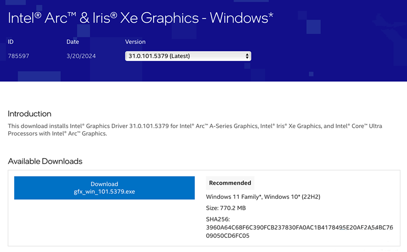 英特爾揭曉Arc顯卡最新101.5379測試版驅動：功能升級與適配一覽